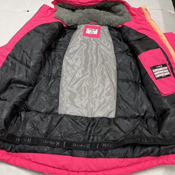 Hurley Snowboard Jacket Girls XL Hyper Pink Heavy Weight Cold Seal Heat Mesh - Picture 9 of 12